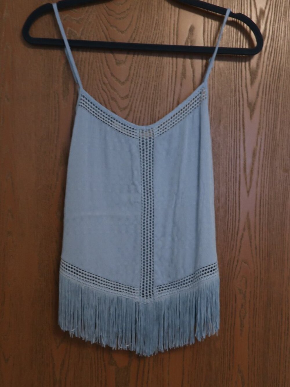 Idyllwind fringe top light blue size L